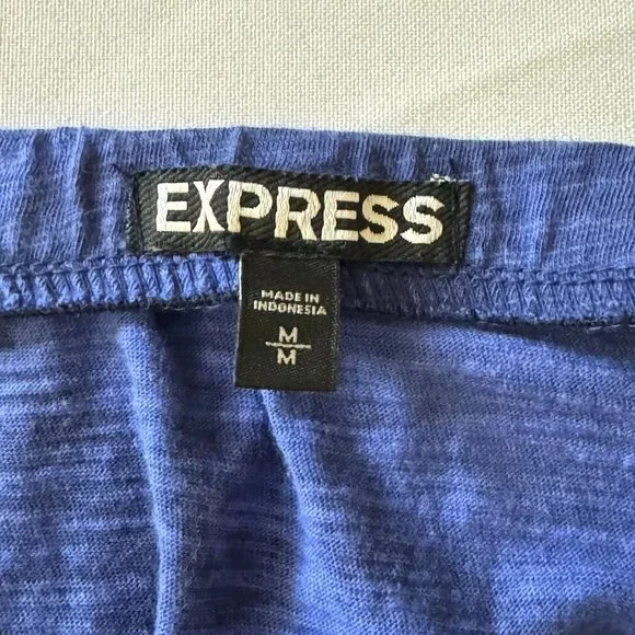 EXPRESS Royal Blue Tiedye Size Medium Strapless Dress Tube Top Sheer Bottom - Picture 5 of 14